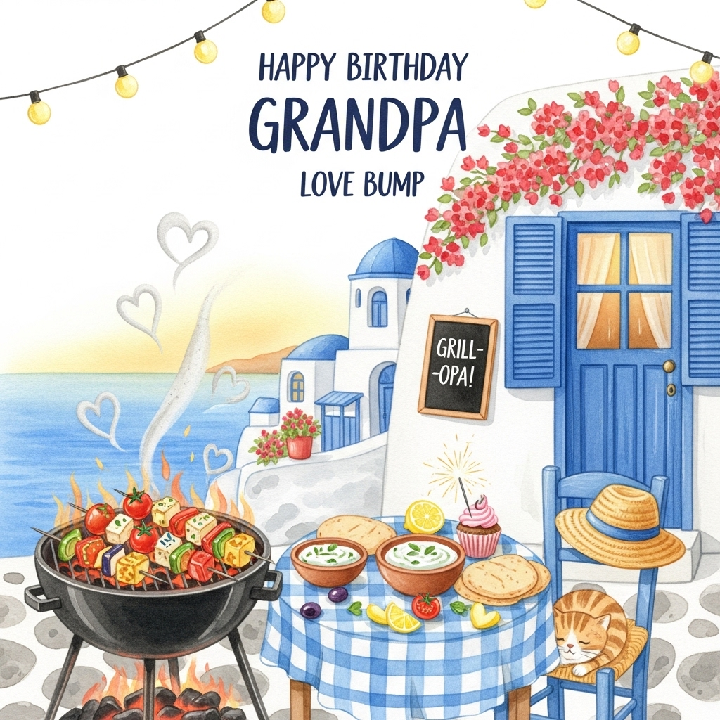 BBQ, Greek Taverna, and Birthday Card