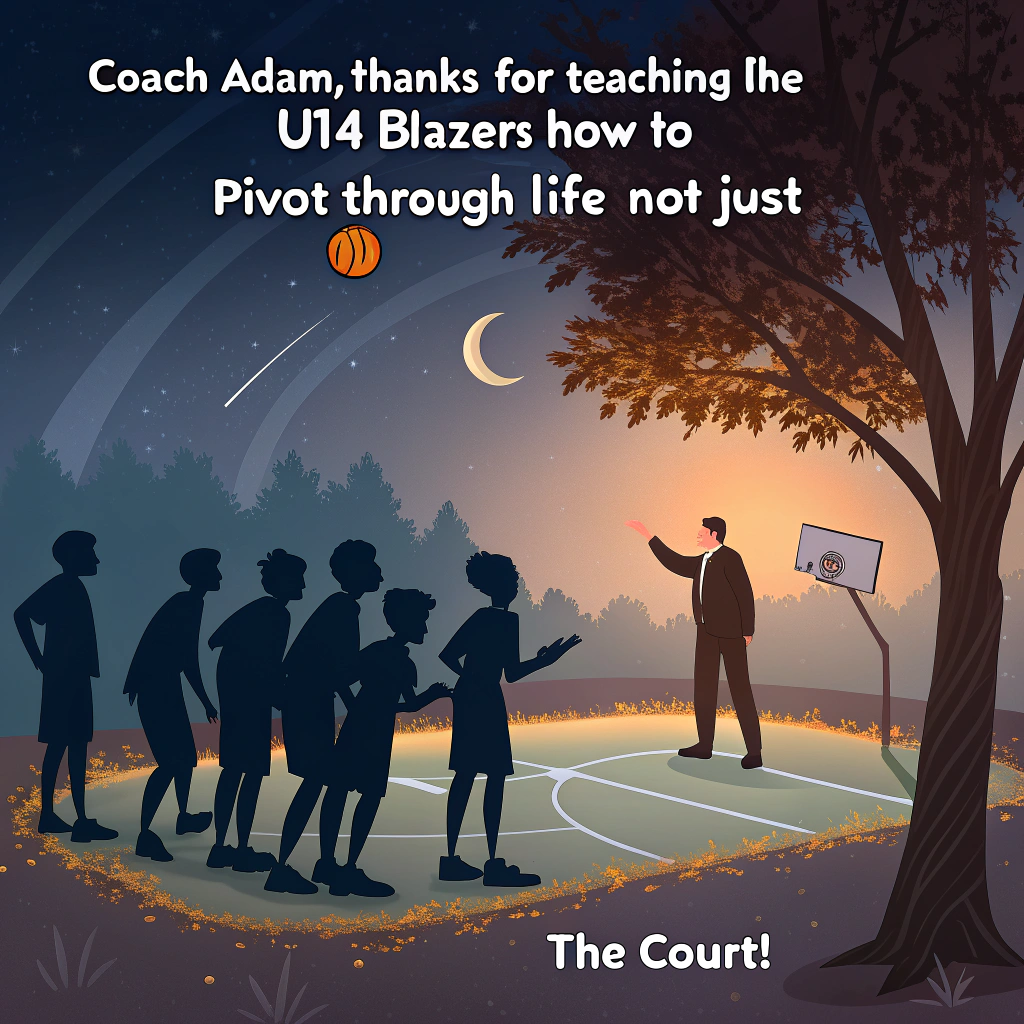 Basketball , and U14’s Blazers Thank-you Card