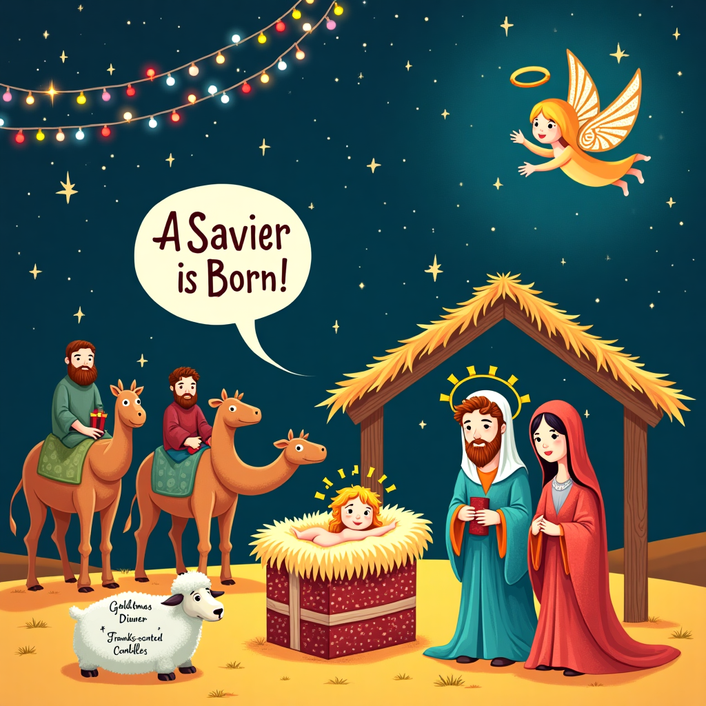 Jesus being born and religious quotes Christmas Card