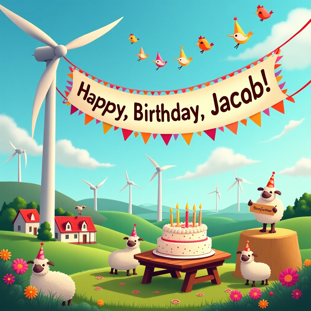 Real wind turbines , and Birthday Card