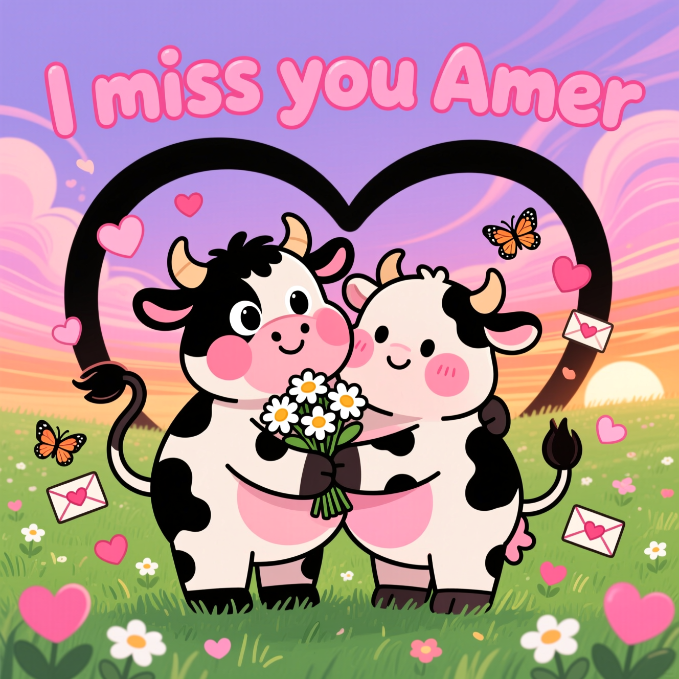 Love, Cows, Hugs, Romance, and Valentines-day Card