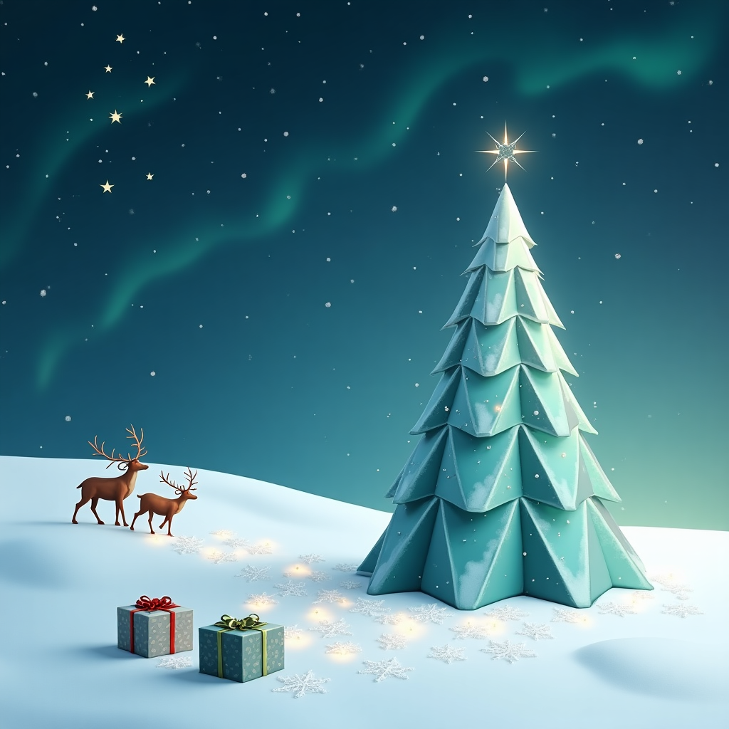 Simple contemporary christmas tree card for instagram post Christmas Card