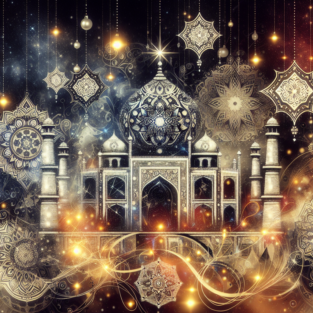 Imagine a canvas where abstract Christmas elements are infused with Indian culture: festive mandalas intermingle with Christmas ornaments, while the Taj Mahal, adorned in Christmas lights, reflects the bright colors typically seen in Indian New Year celebrations.
Generated with these themes: India, and New Year.
Made with ❤️ by AI.