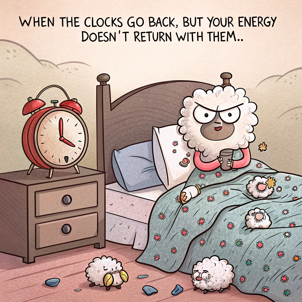 Clocks go back an hour , Can't get out of bed, and Tired Mothers-day Card