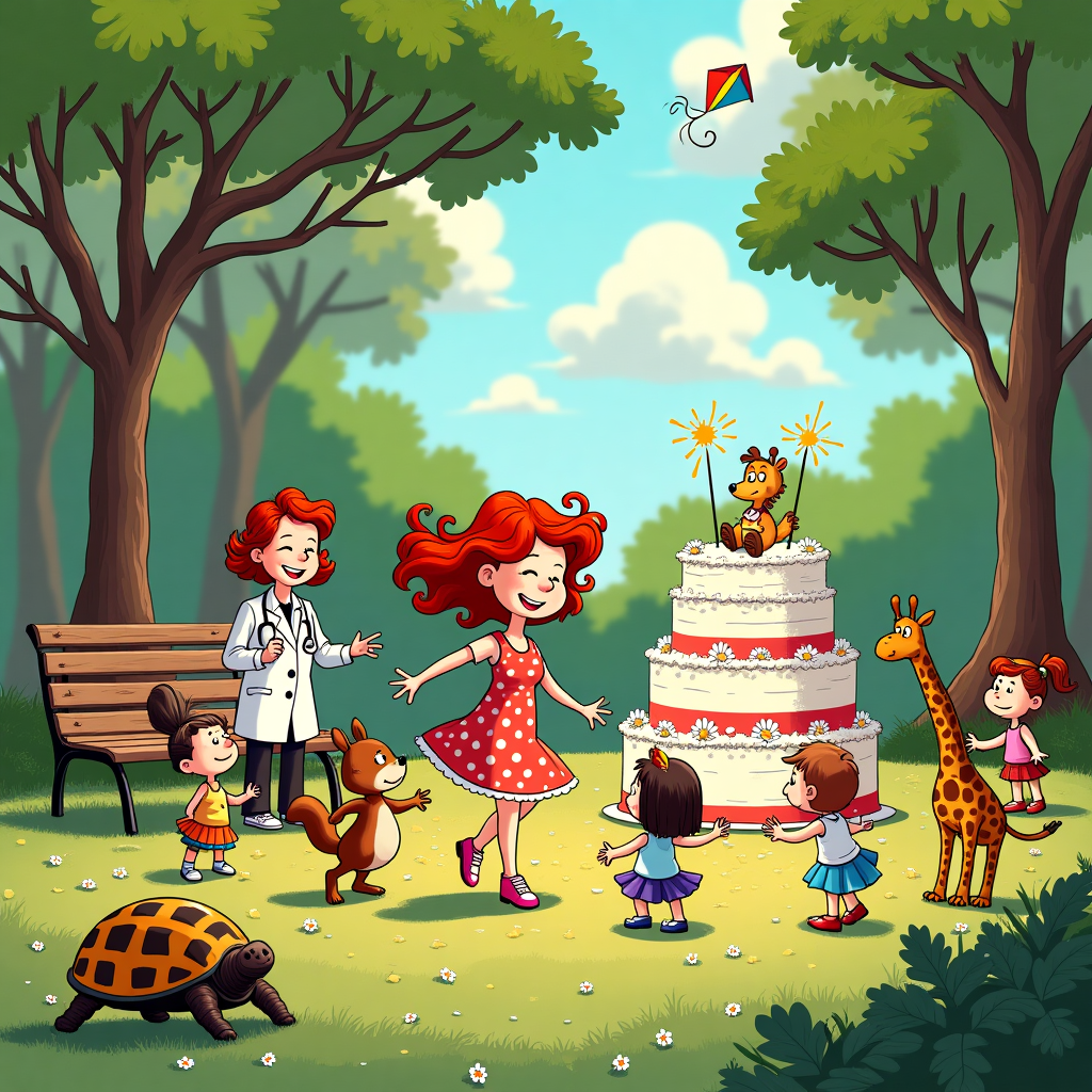 Daisies, Parks, Nurse, Birthday Cake, Dance class, Red hair, and Birthday Card