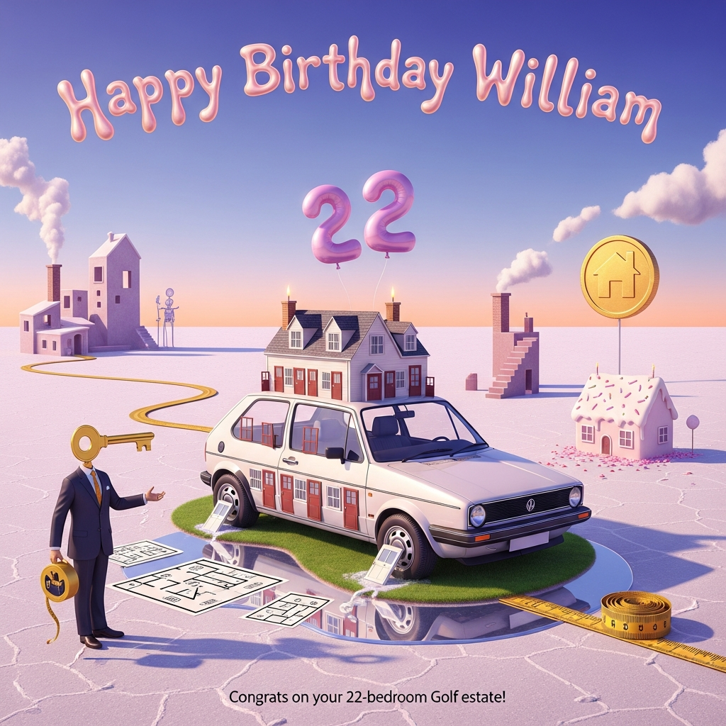 Estate agent, Vw golf, 22 birthday, , and Birthday Card