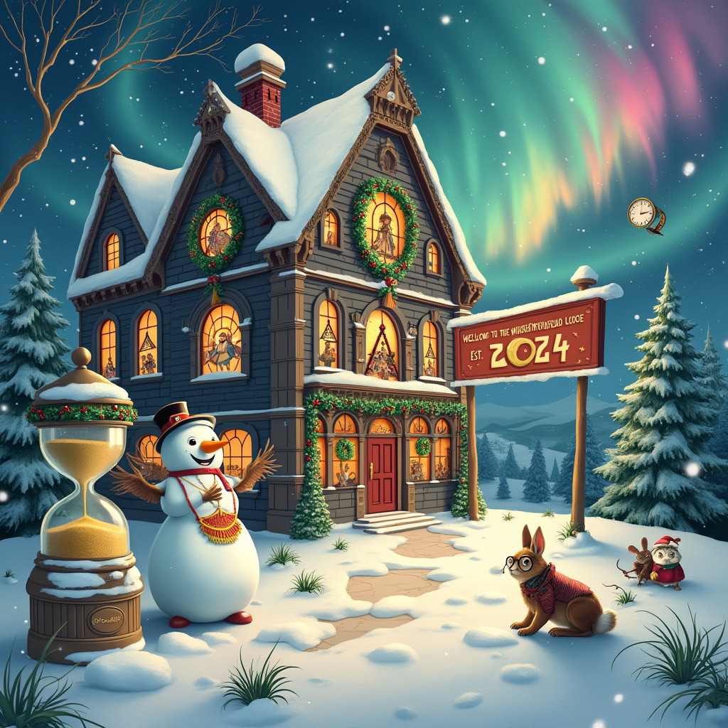 Masonic lodge snow 2024 Christmas Card