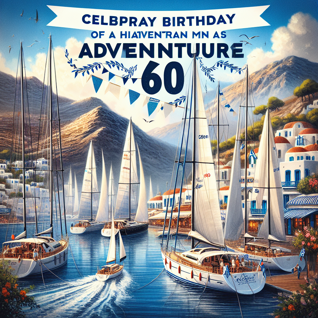 David Stear, 60th Birthday, Greek Harbour, and Racing Yachts Birthday Card