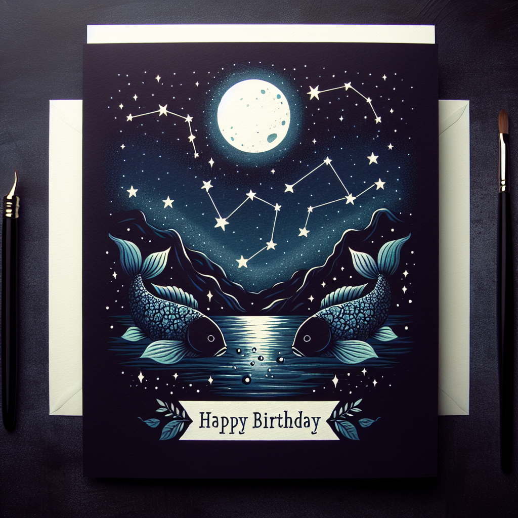 Pisces Birthday Cards Birthday Card