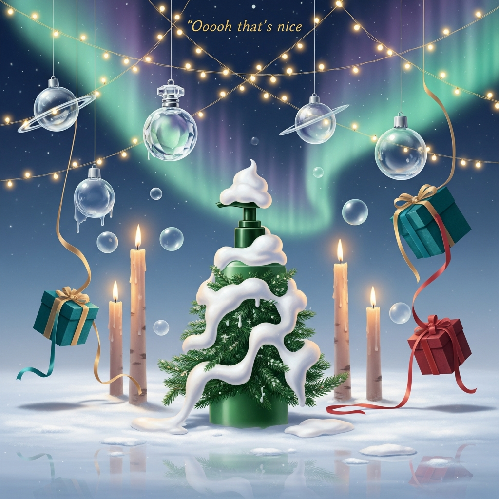 Shampoo / perfume/ candles / lights / presents, and Christmas Card