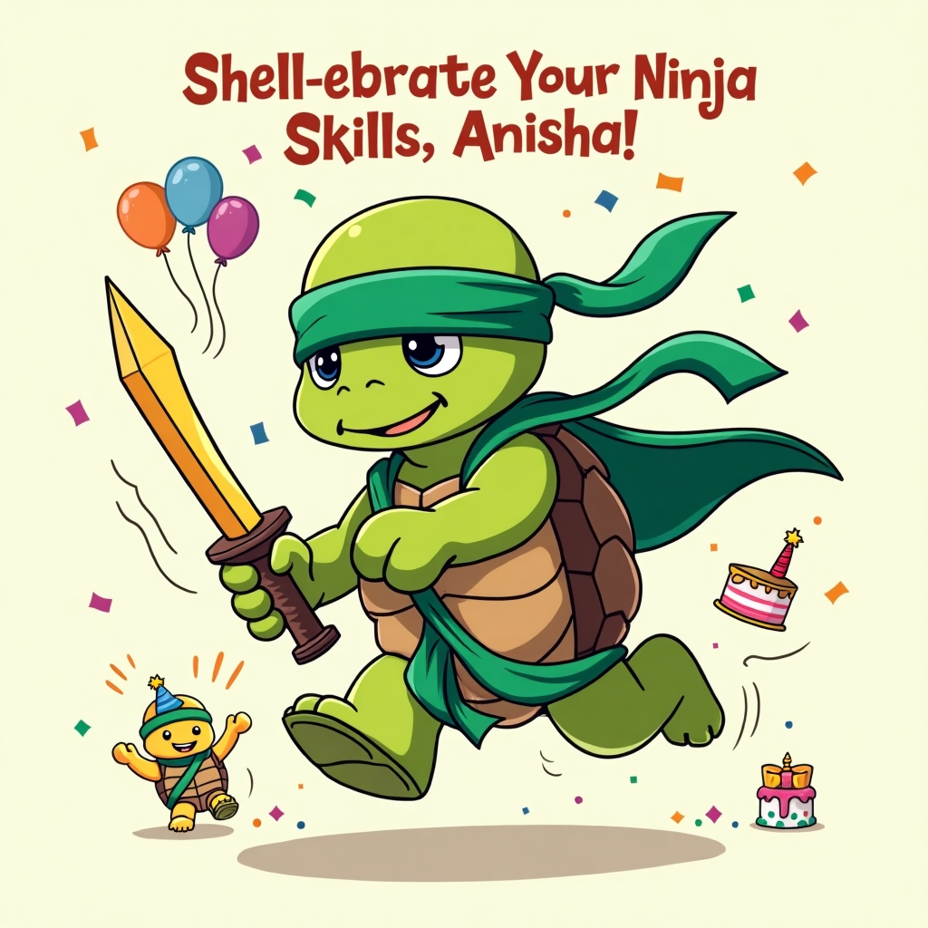 Turtle, and Lloyd from ninjago Birthday Card