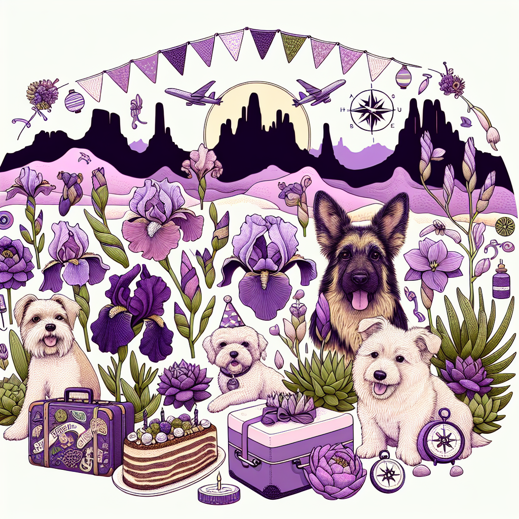 Iris, Dogs, Travelling, Meatloaf, Purple, Succulents, and Arizona Birthday Card