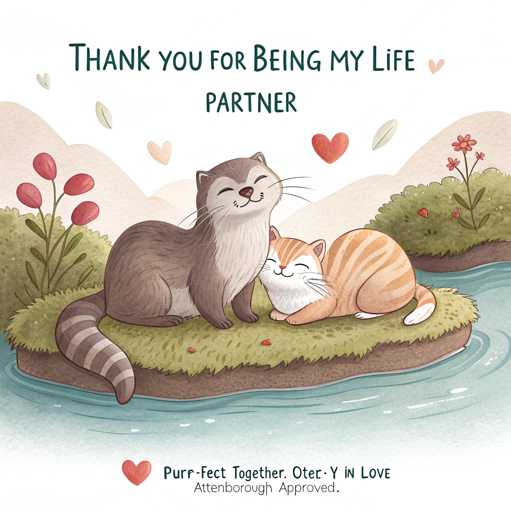 Cat, Otter, David Attenborough , and Thank-you Card