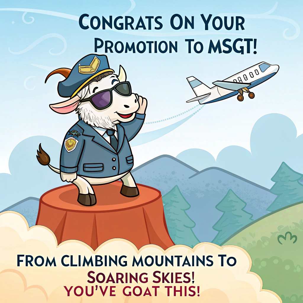 Goat, air force, and Congratulations Card