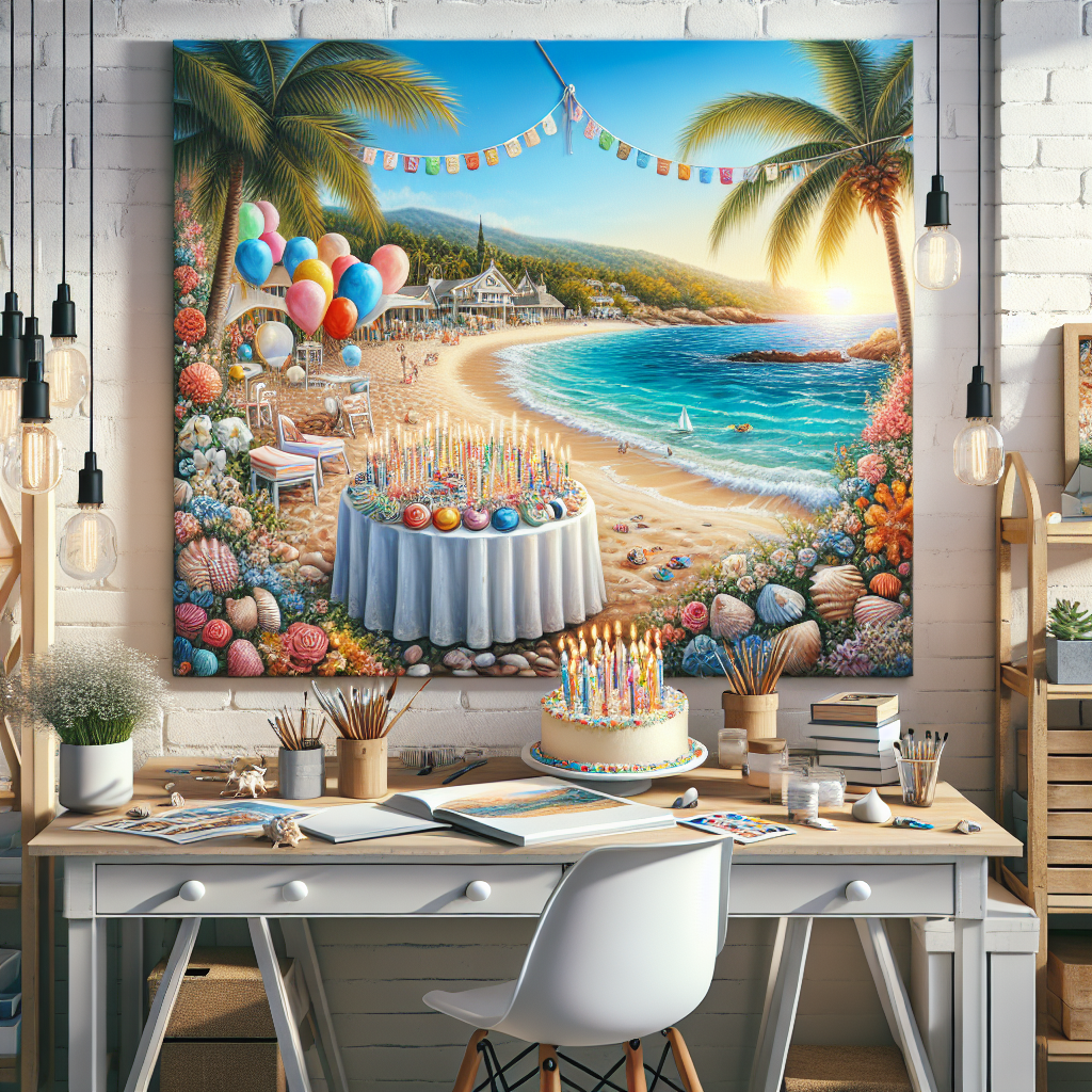 Painting, Art studio, and Costal Birthday Card