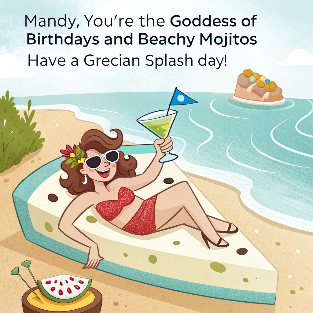 Beach Greece Birthday Card