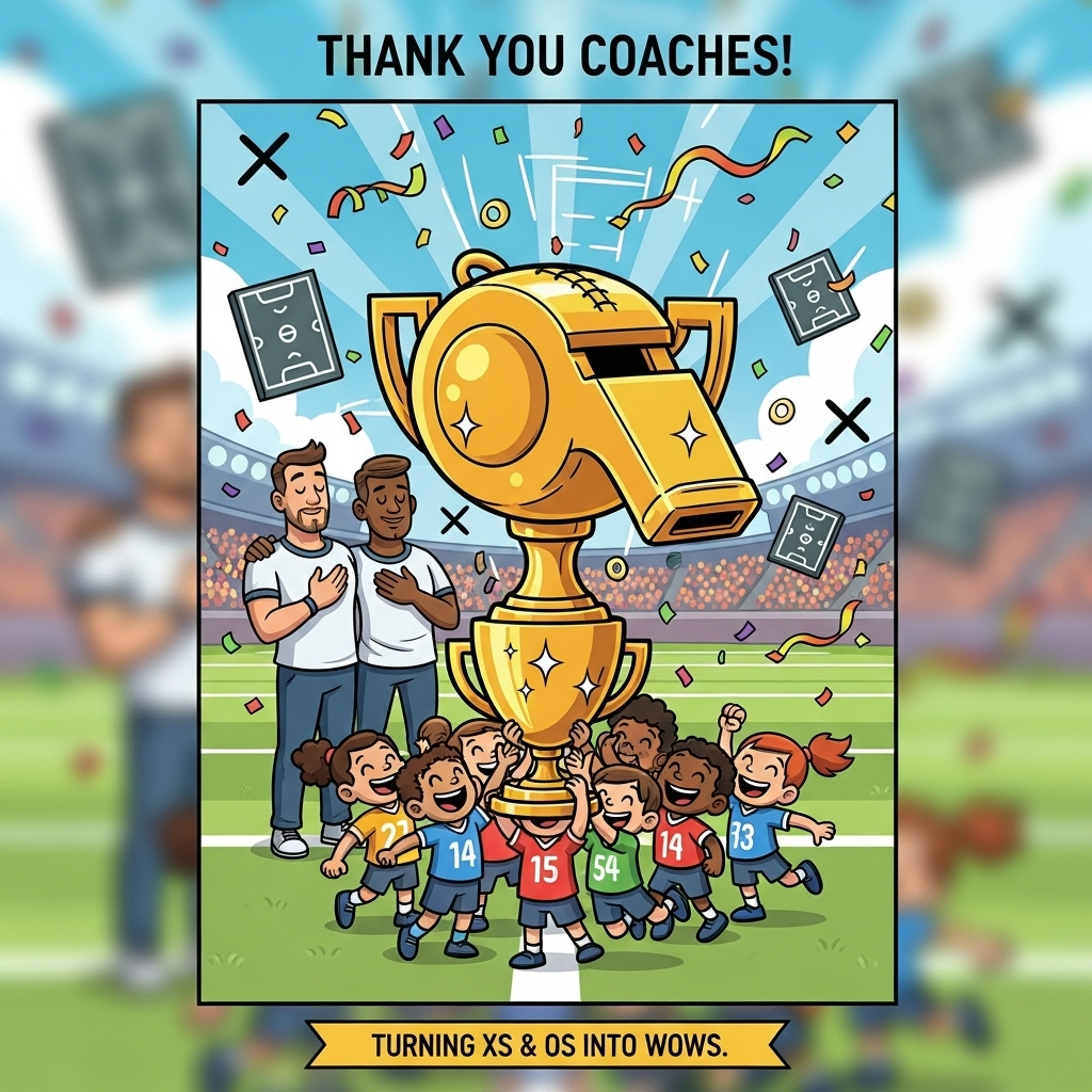 Football Coaches Trophy, and Thank-you Card