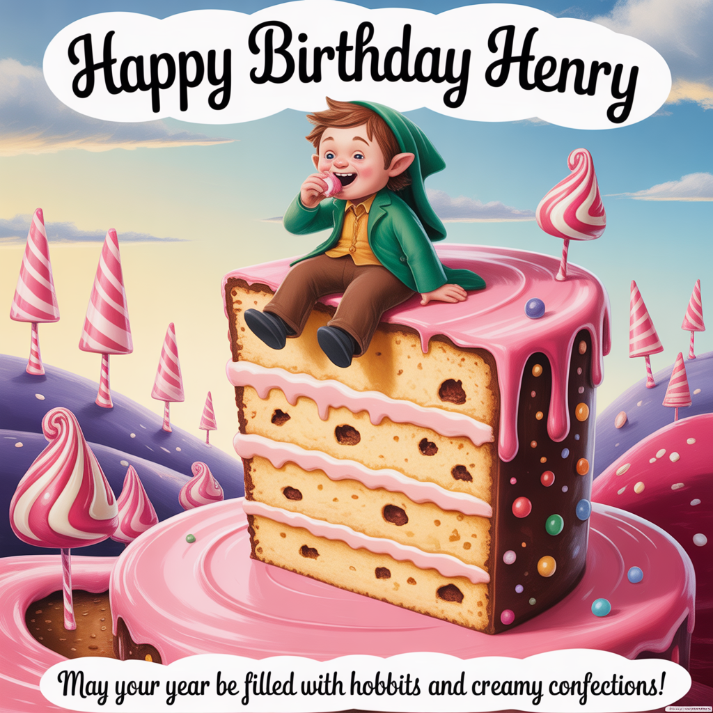 Hobbit, Eating cake, and Birthday Card