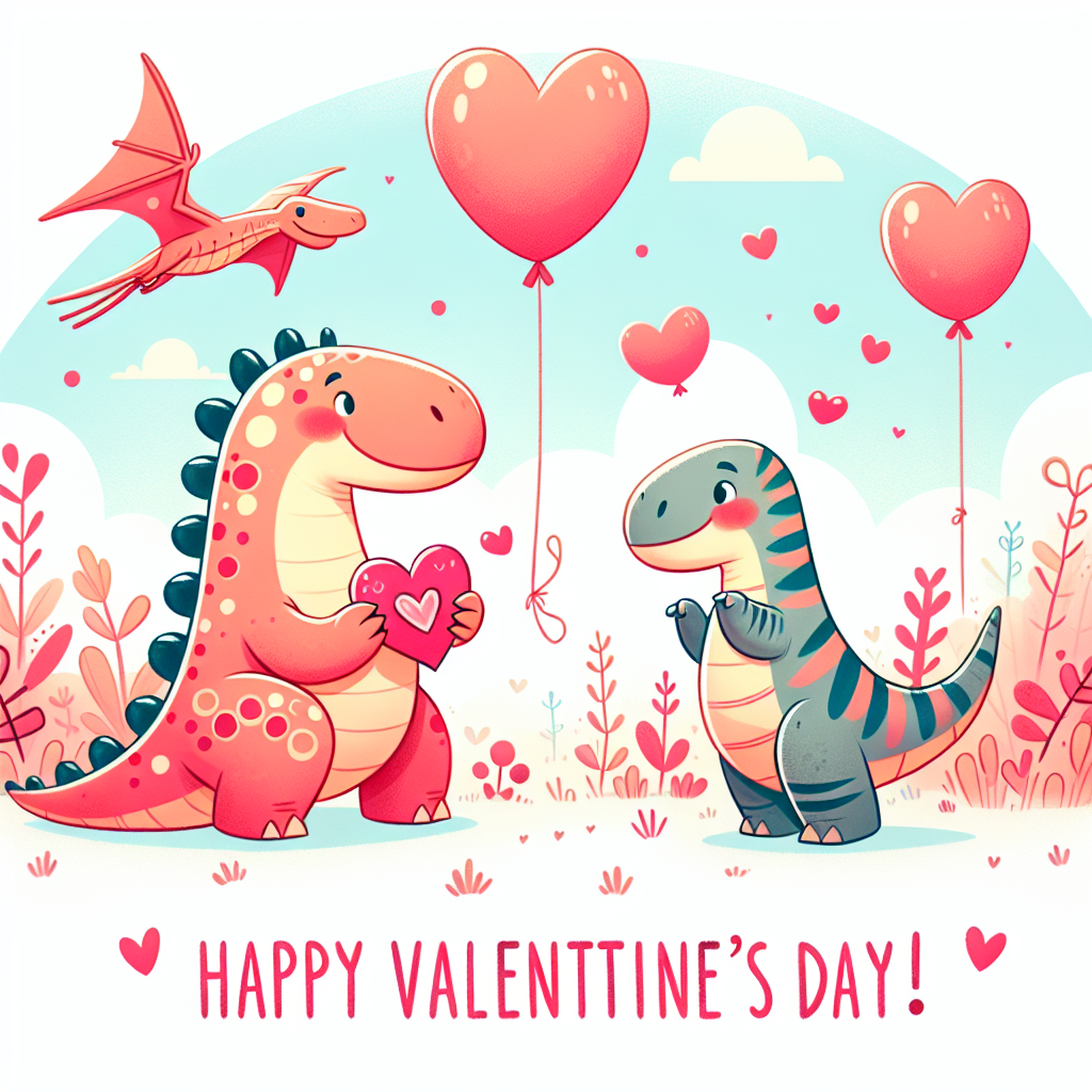 Dinosaur Valentines-day Card