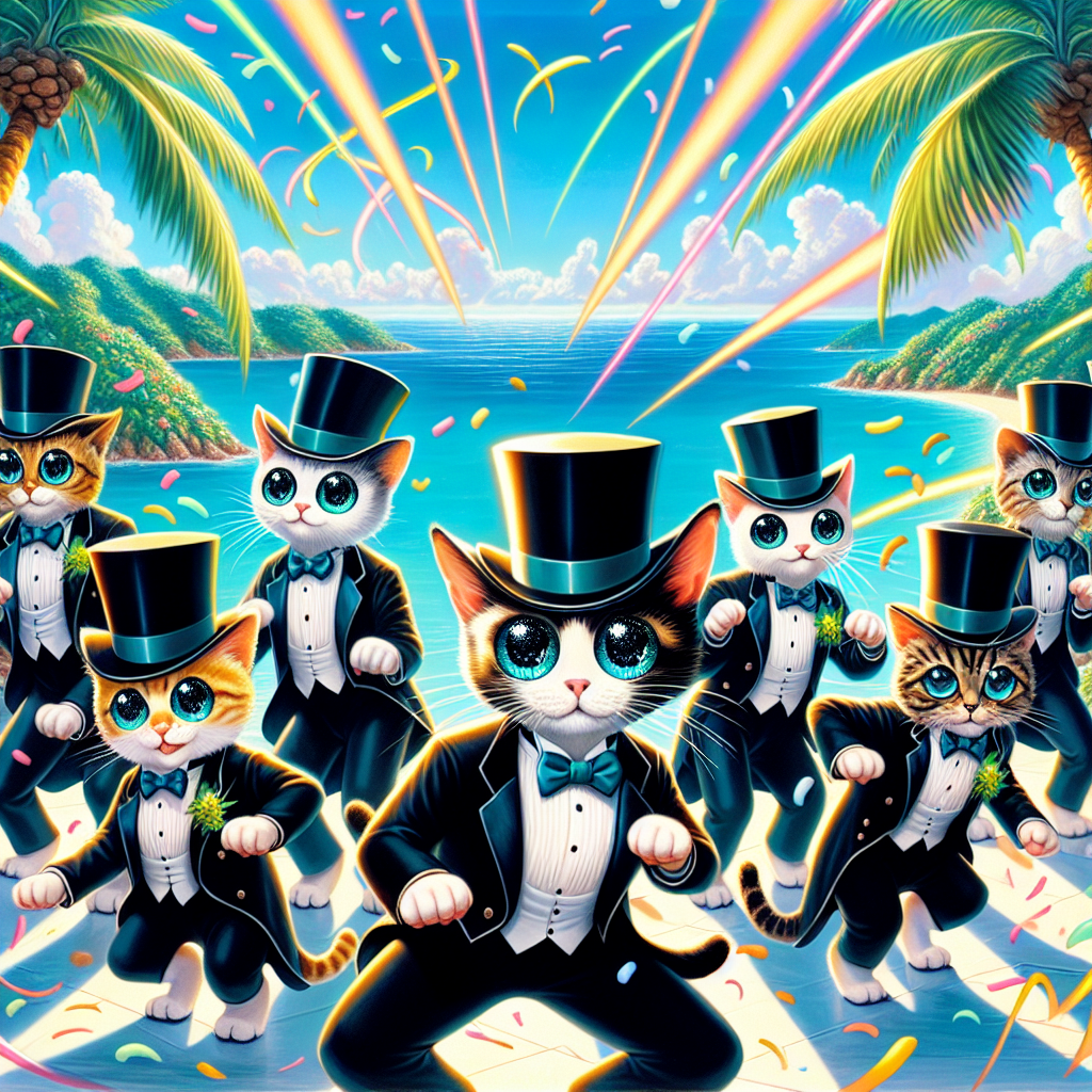 Tuxedo cats, Anime, and Caribbean Birthday Card