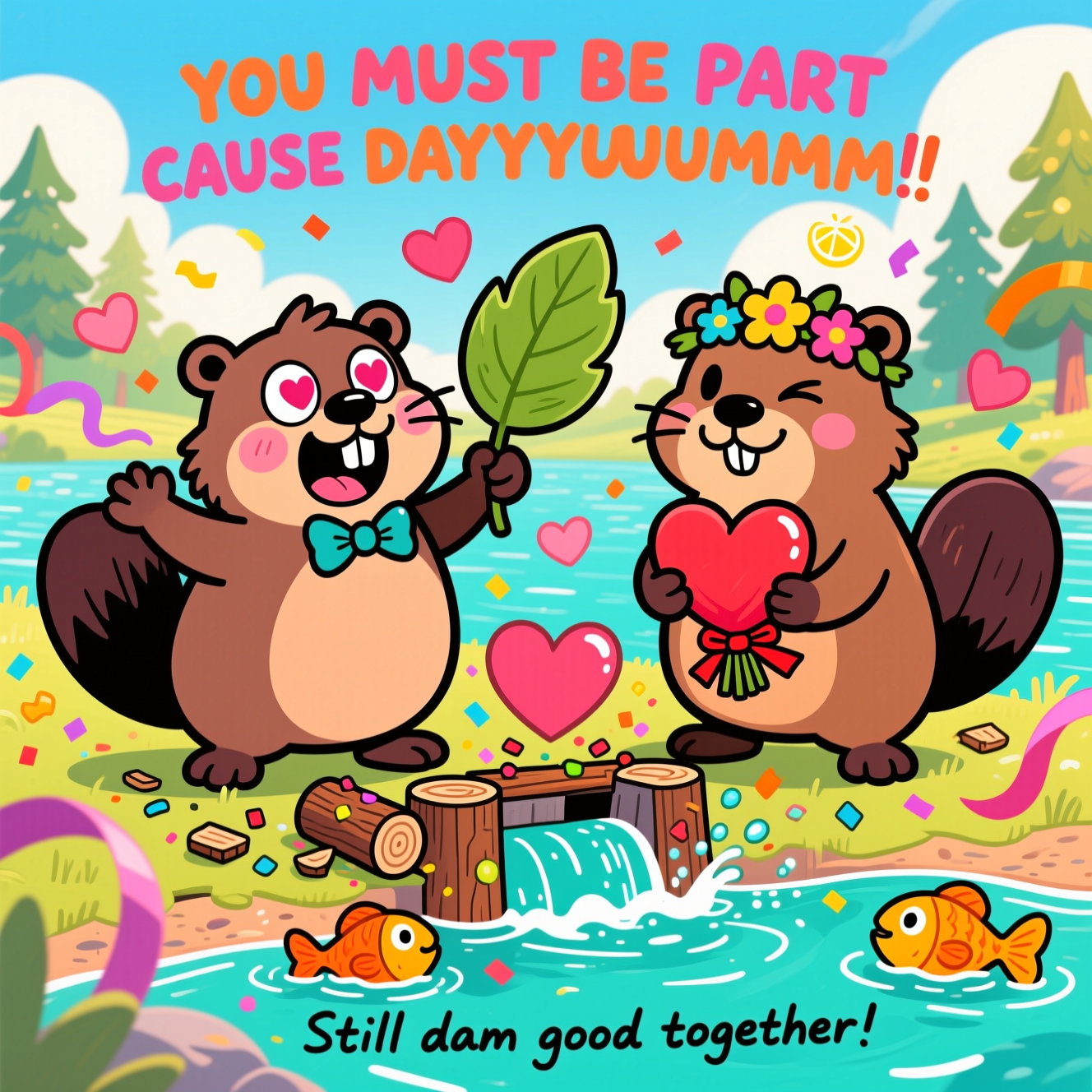 Beaver, and Anniversary Card