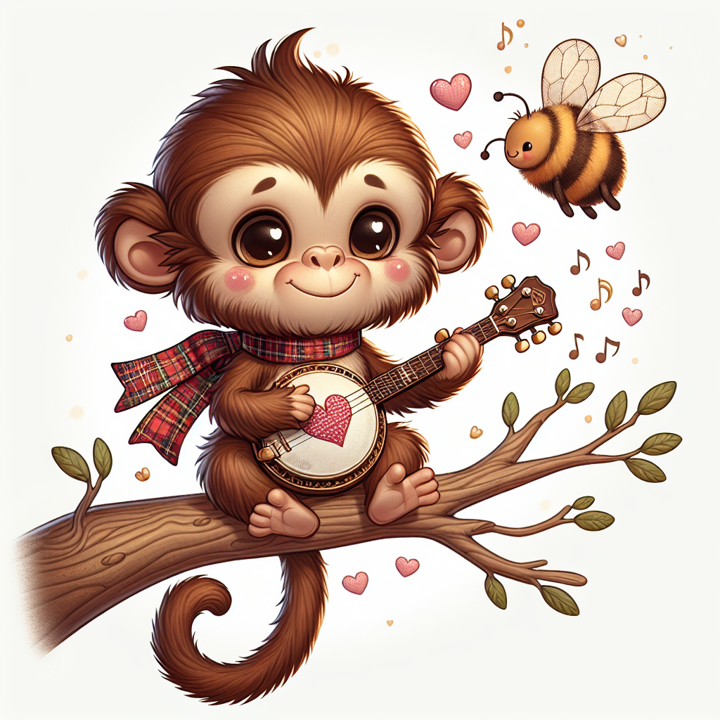 Monkey, Banjo, and Haggis Valentines-day Card