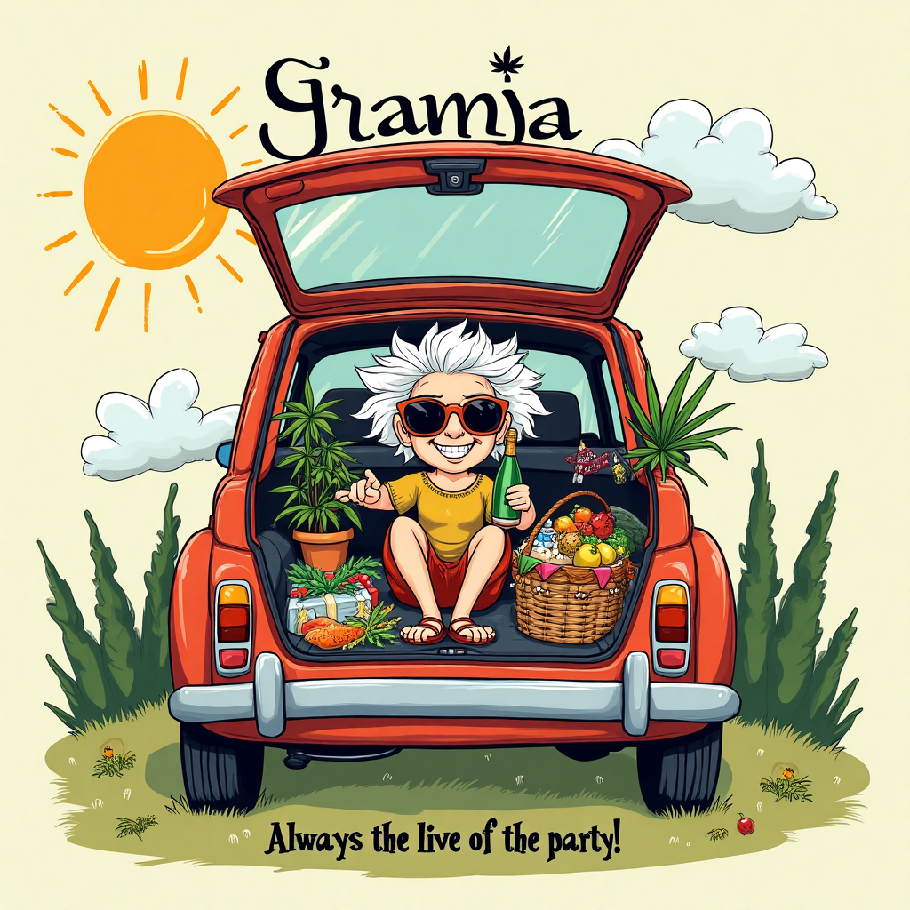 Car boot, Weed, Prosecco, and Birthday Card