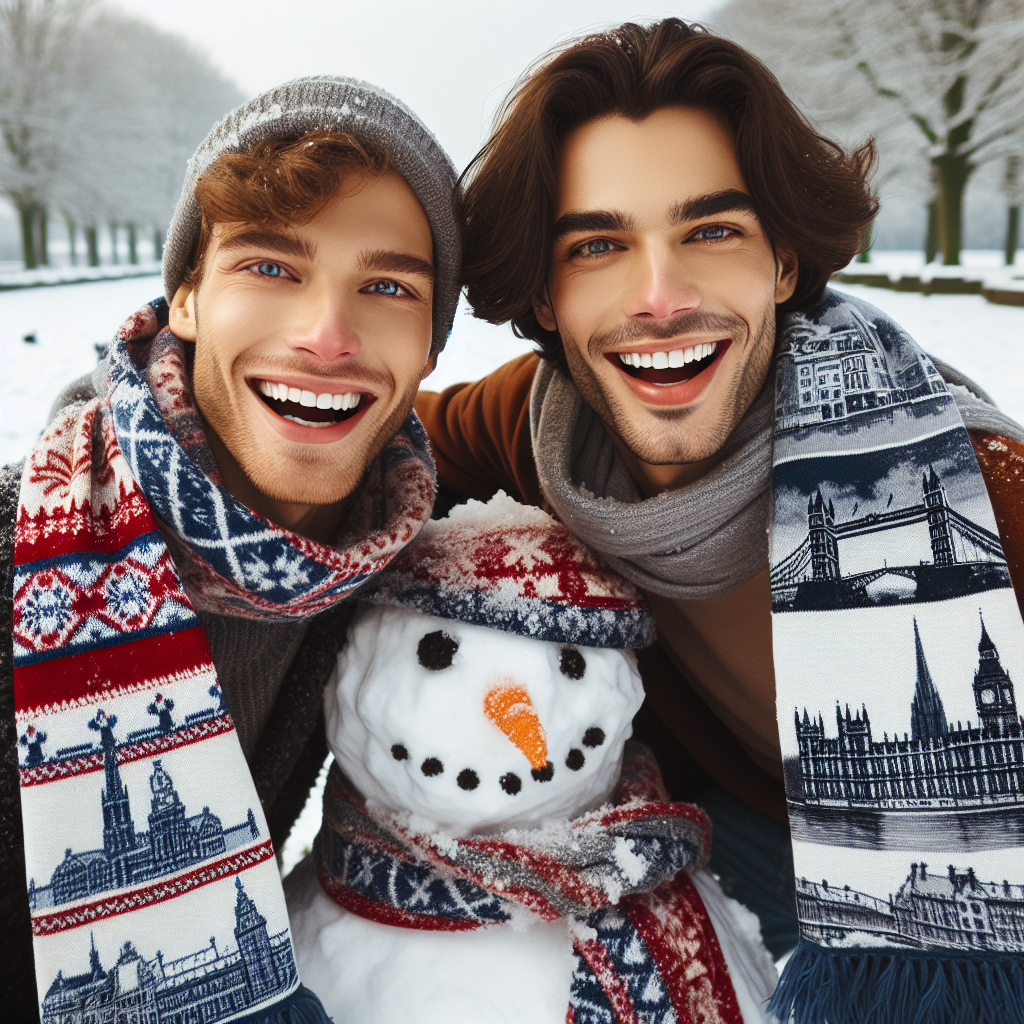 Photo of a charming Christmas moment where best friends are building a snowman in a park, both wearing scarves patterned with the skylines of Amsterdam and London.
Generated with these interests: Best friends, Amsterdam, and London.
Made with ❤️ by AI.