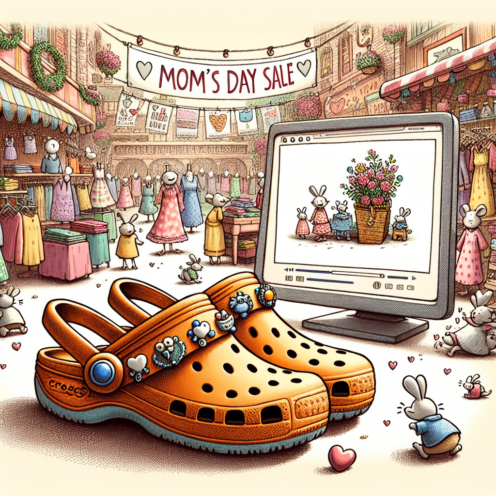 Crocs , Computer , and Clothes shopping Mothers-day Card