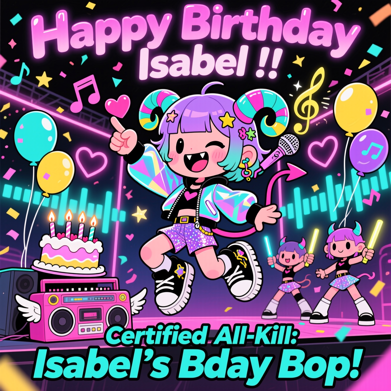 K pop demon, and Birthday Card