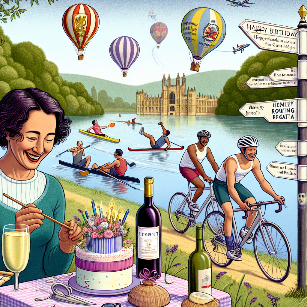 Fine wine, Skiing, DIY, My Sister, Travelling, Henley Rowing Regatta, Picnics, and Cycling Birthday Card