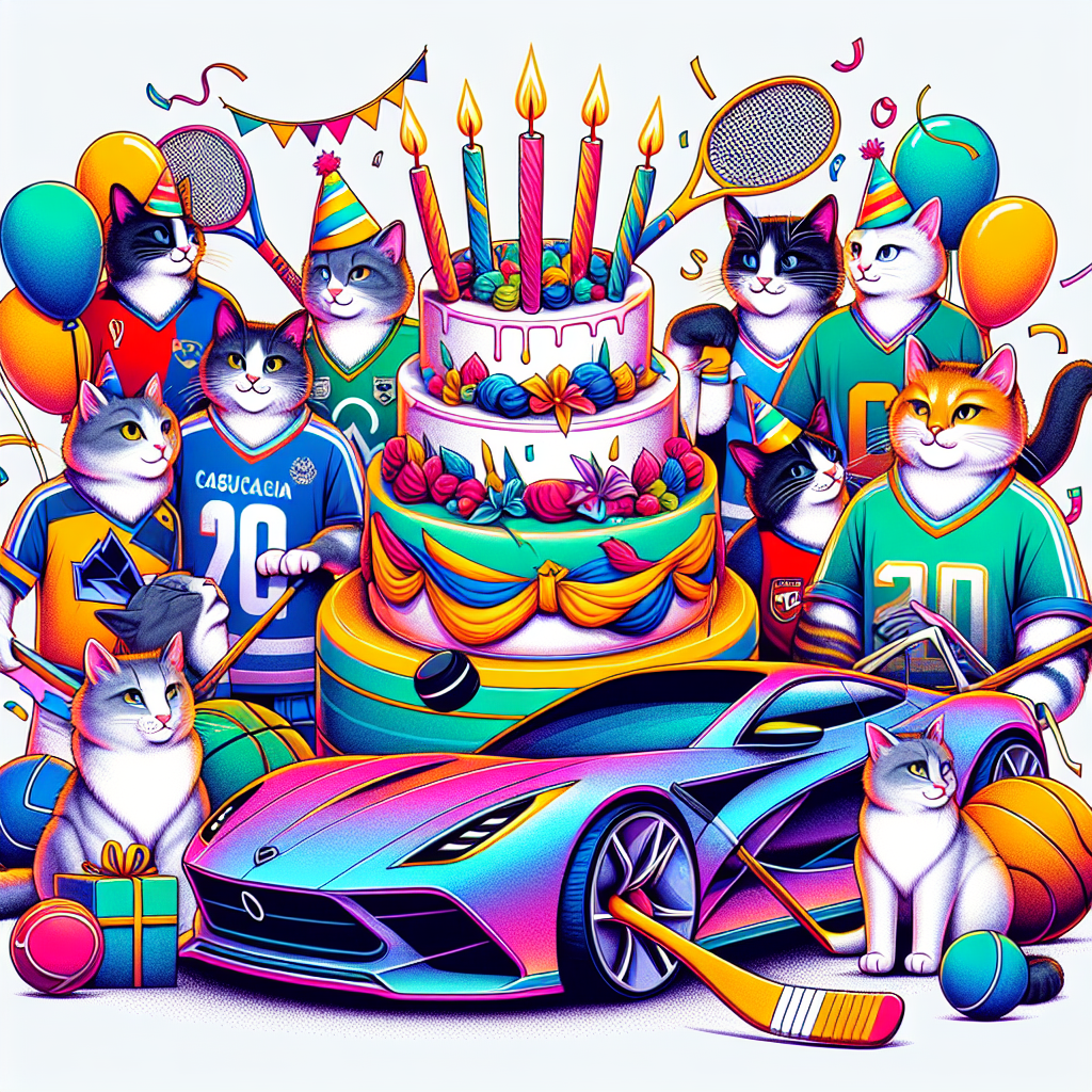 Cats, Tottenham hodspur , Hockey, Tennis, and Shadow R1 Birthday Card