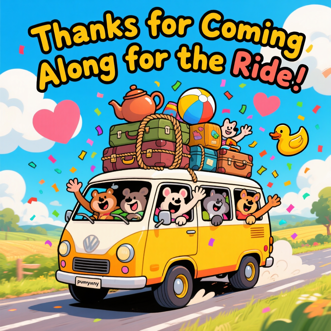 Camper Van, and Thank-you Card