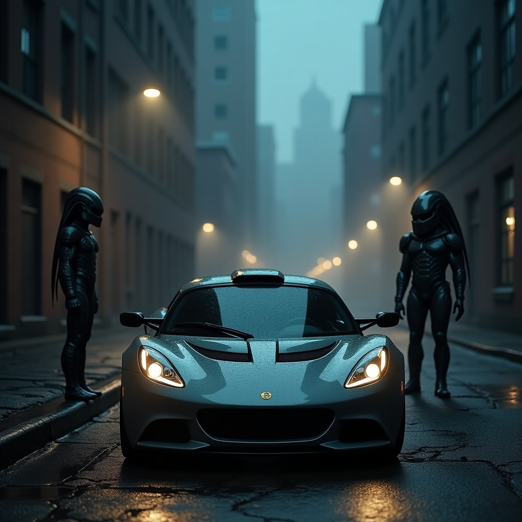 Alien vs predator, and Grey 2013 lotus exige s v6 Birthday Card