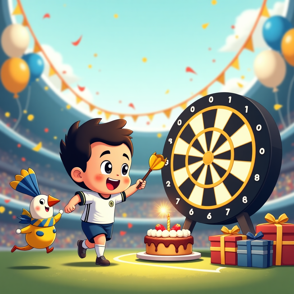 Darts Leeds Utd football, and Birthday Card