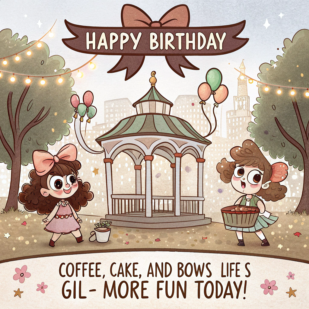 Gilmore Girls, Bows, and Birthday Card