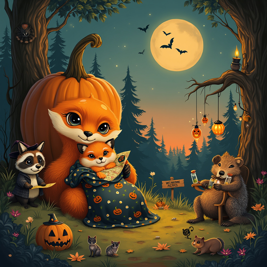 Halloween, Taxidermy , Nine inch nails , and Foxes New-baby Card