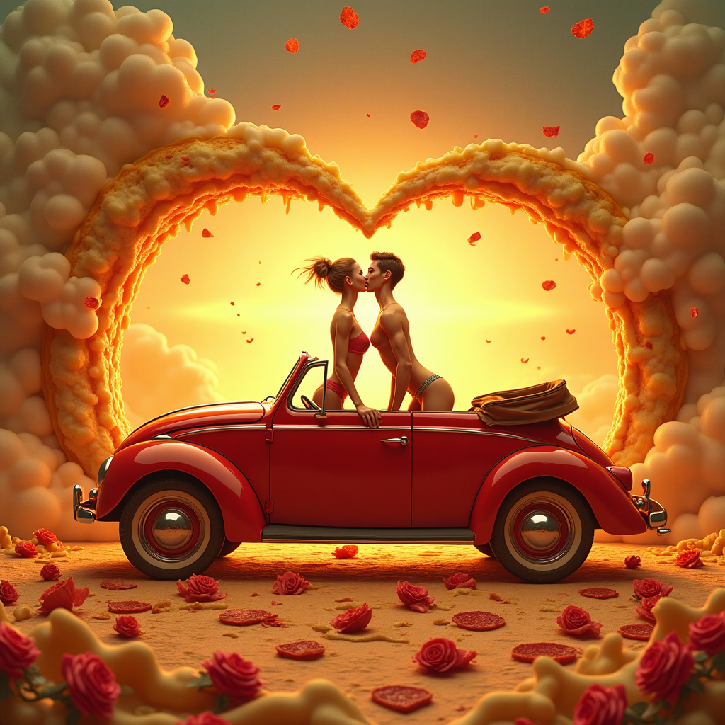 Kissing, Pizza, Heart, Romance, Car, and Valentines-day Card