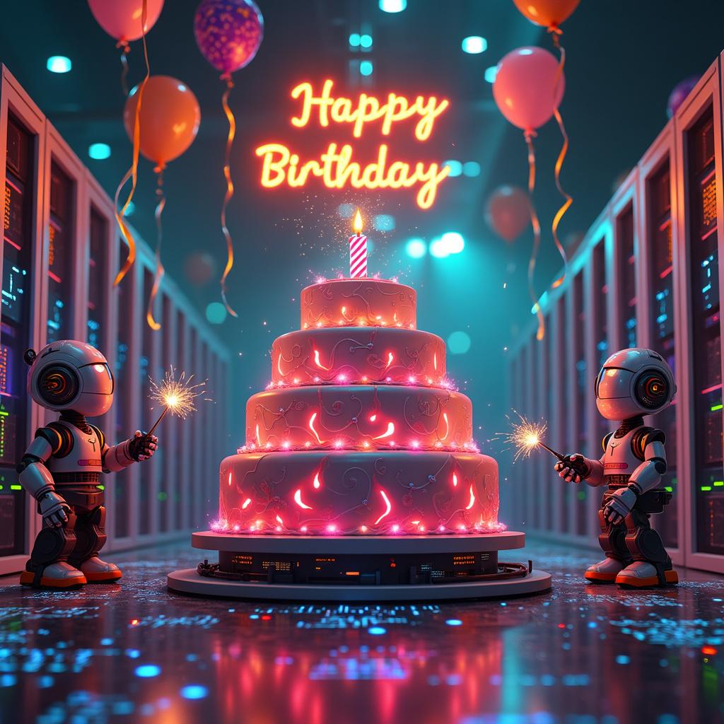 Liquid cooling, AI server and data center, and Spicy girl Birthday Card