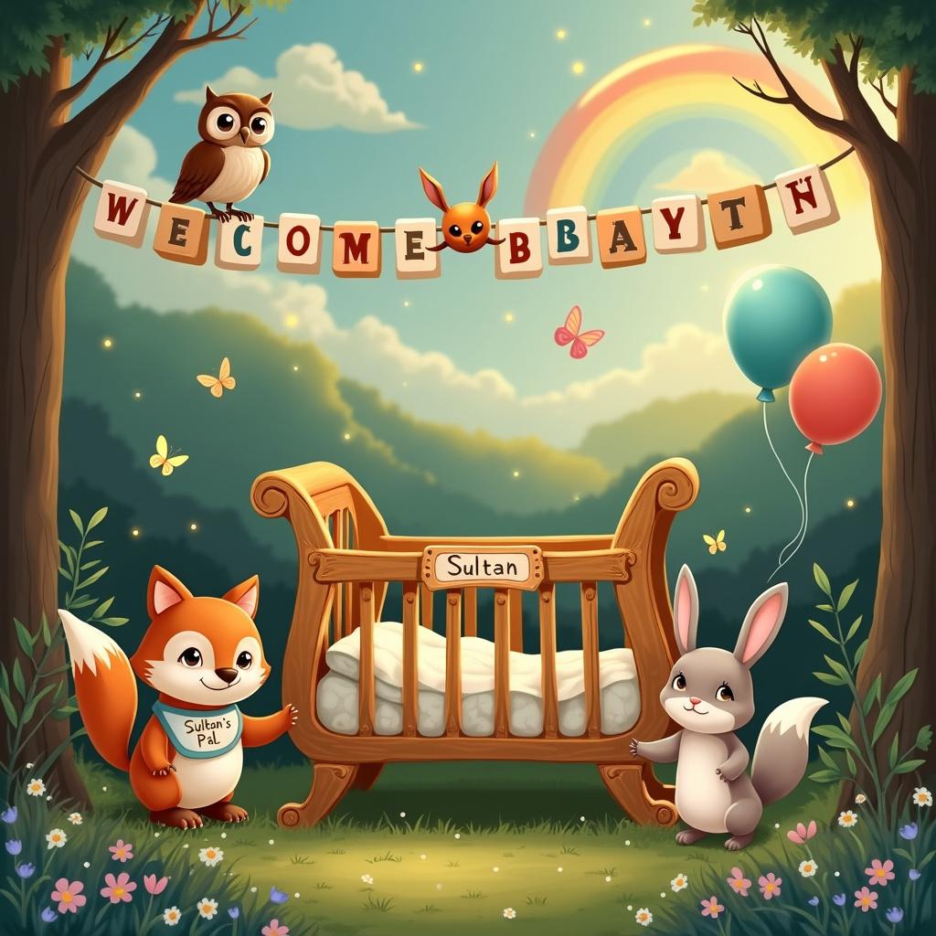 Welcome baby boy sultan to our world New-baby Card