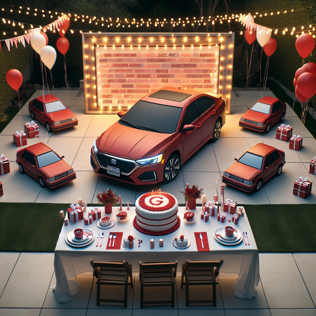 Red mitsubishi lancer Birthday Card