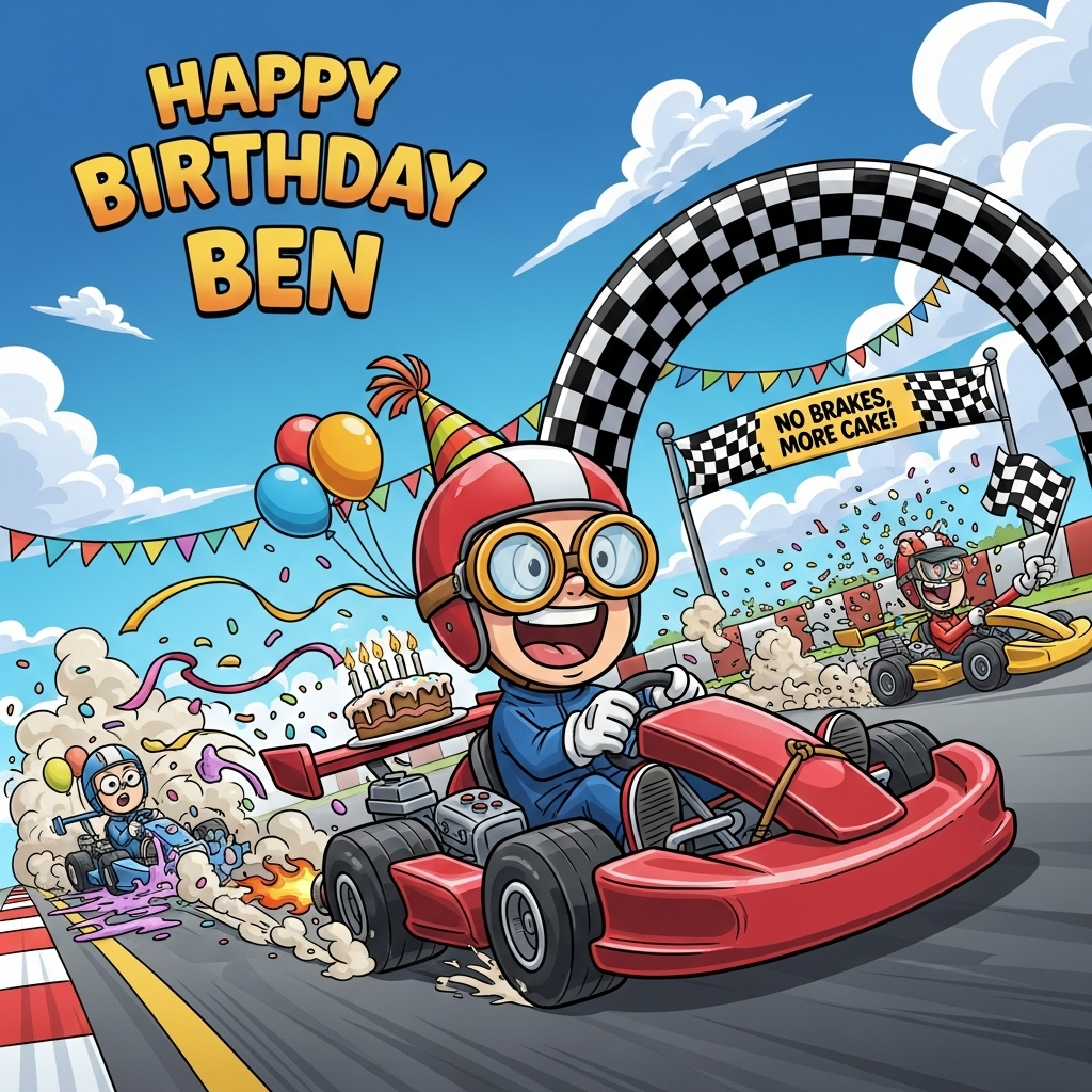Go karting, and Birthday Card
