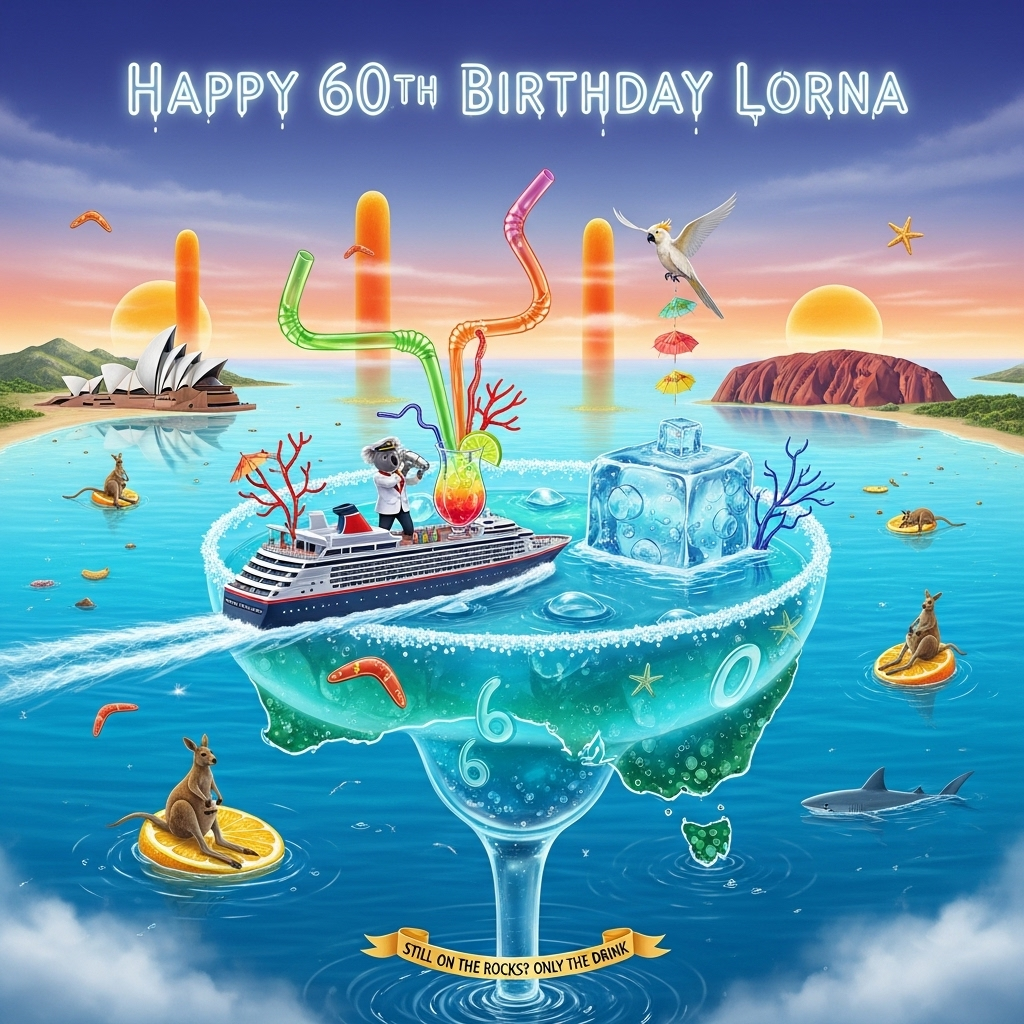 Cruising Australia Cocktails, and Birthday Card