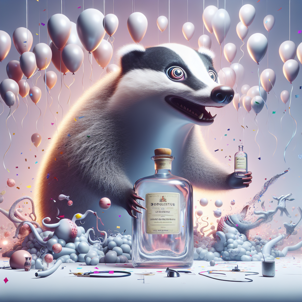 Imagine a unique, abstract reality where a capricious badger, characterized by delightfully disproportionate and playful eyes, takes center stage. It holds a gin bottle proudly in its grip, its label boldly declares 'Age is just a number'. Surrounding this scene is an array of balloons, not filled with ordinary air, but with a hazy mist that implies a connection to plastic surgery fluid. The backdrop sparks interest, it is comprised of dancing confetti that morphs in mid-air into outlines of surgical instruments. The whole setting subtly communicates themes of transformation and celebration.
Generated with these themes: Plastic surgery , Gin, and Badger.
Made with ❤️ by AI.