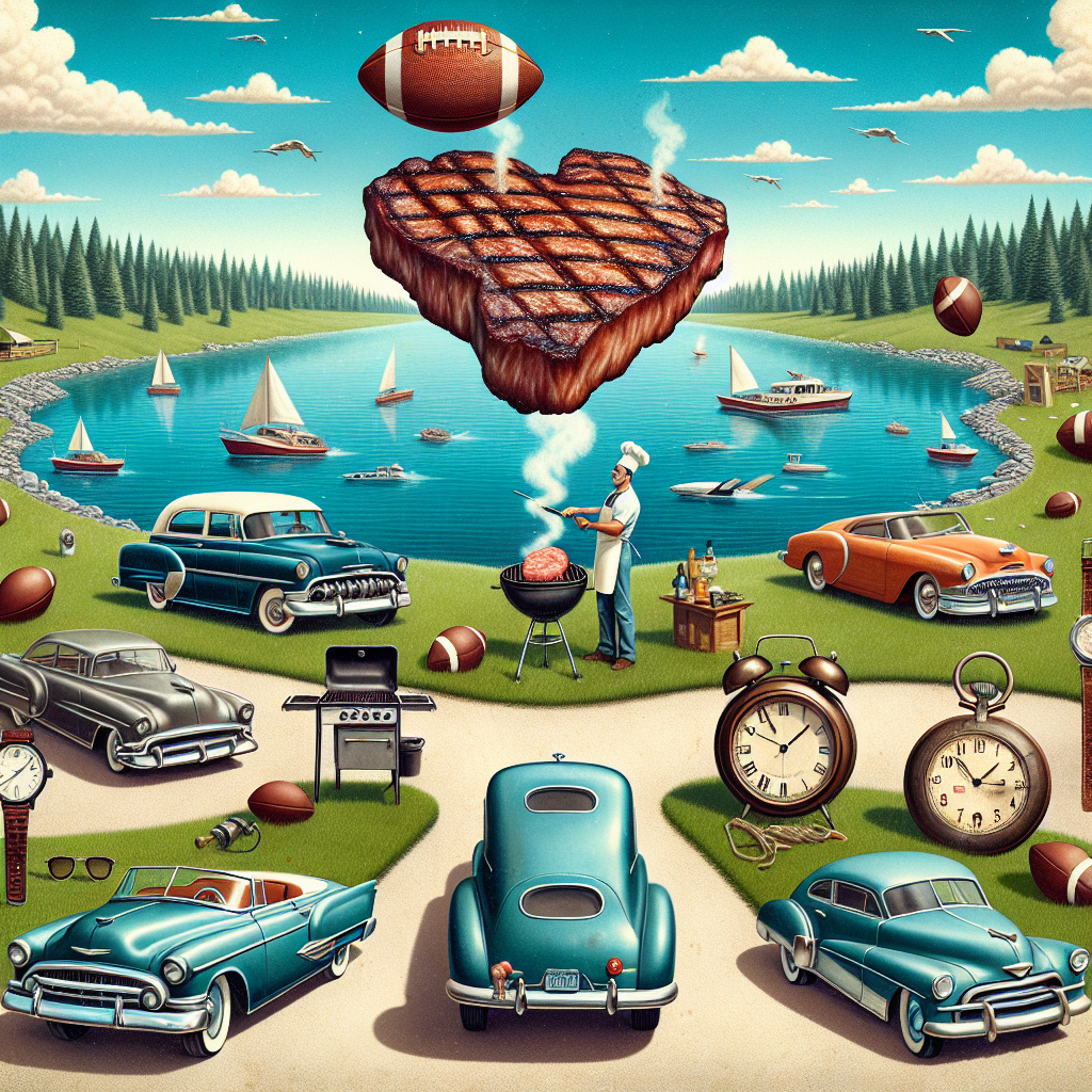 Cars, Football, Watches , Lakes, and Steak Fathers-day Card