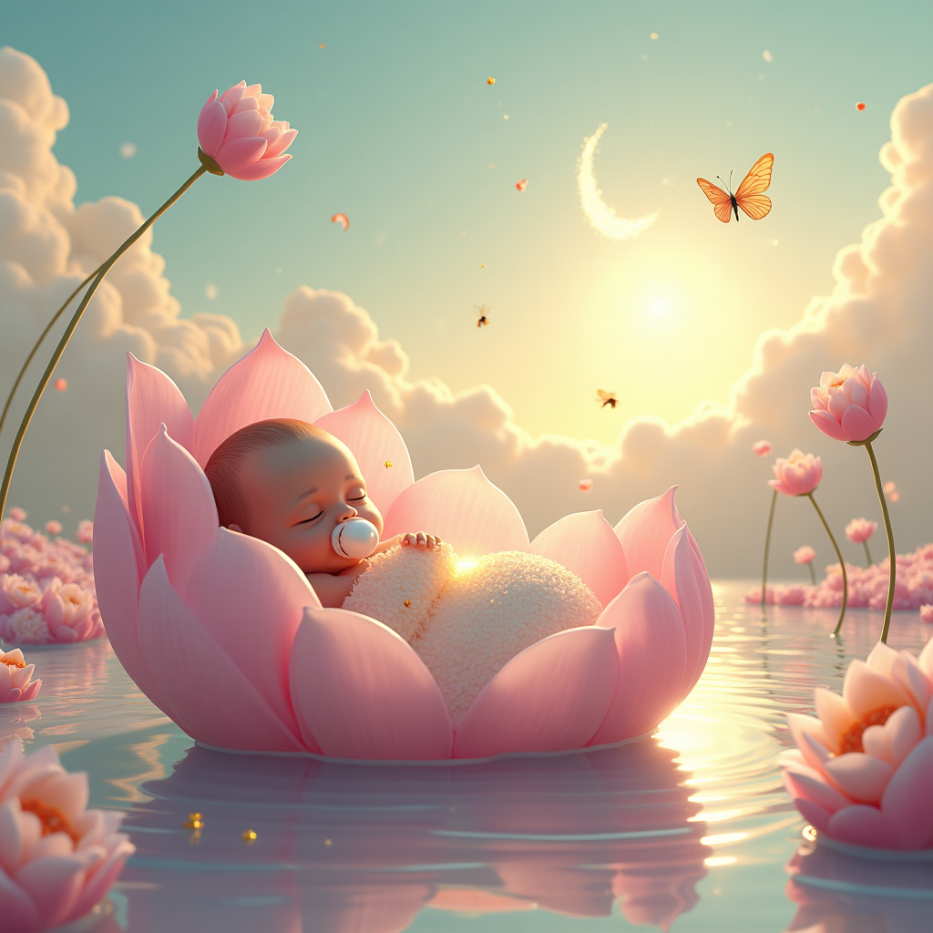 Flowers , and New-baby Card