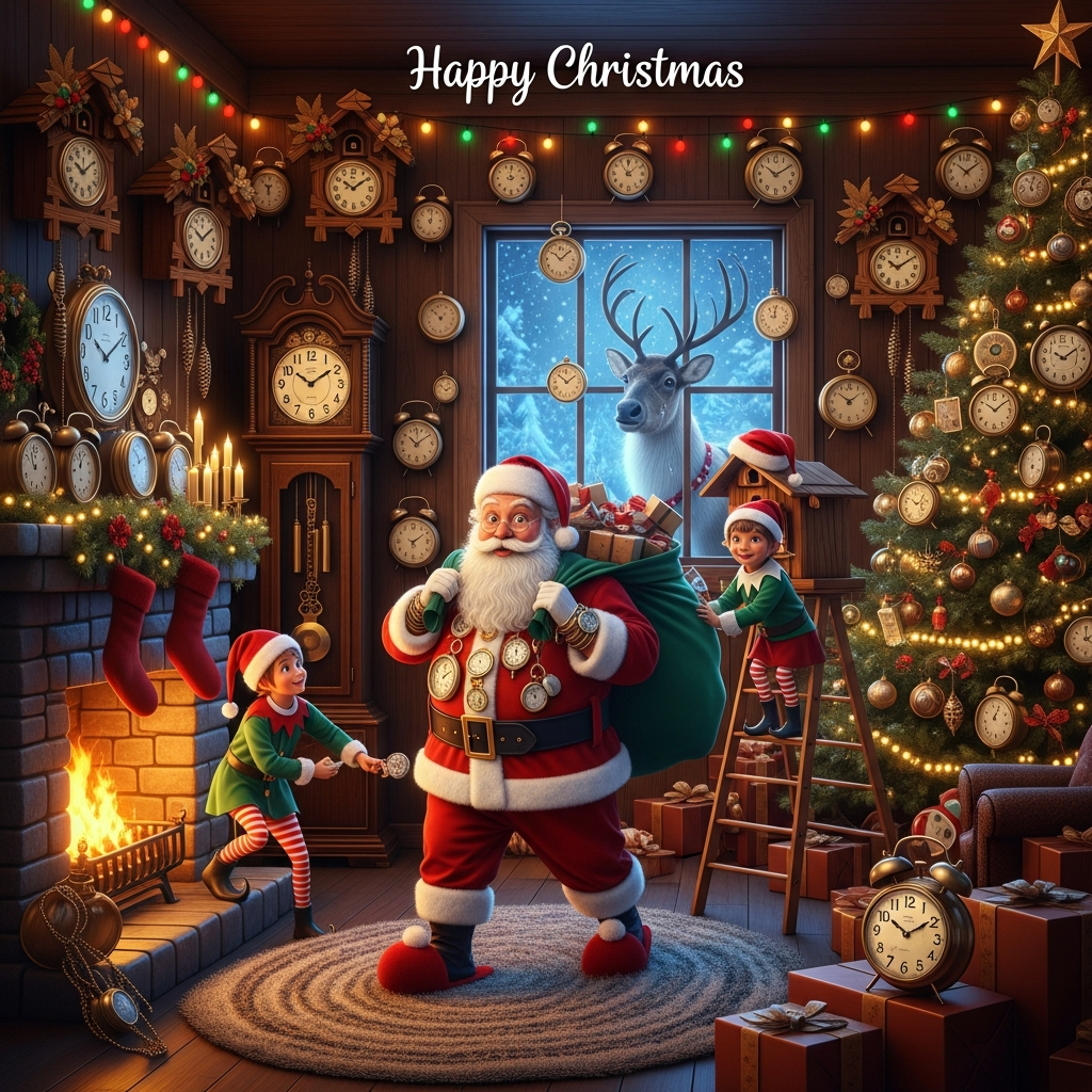 Lots of clocks, and Christmas Card