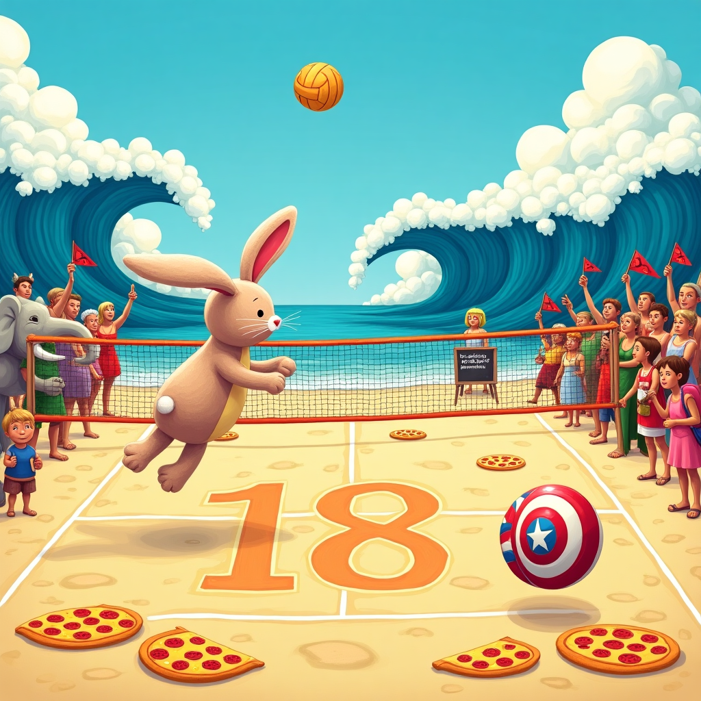 18th Birthday, Volleyball, Pizza, Marvel, and Jellycat toys Birthday Card