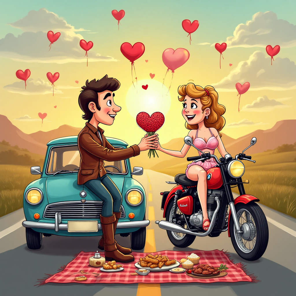 BMW, Duke of Hazards, Carry on Films, Grease, Old Cameras, Travelling, Royal Enfield Bikes, Food, Brown Leathers, and Thank-you Card