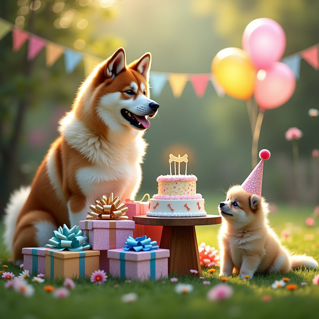 Large Akita ,  Akita puppy birthday , gifts Birthday Card